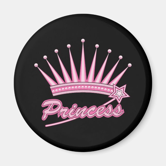Rosa Princess Crown Magnet (Vorne)