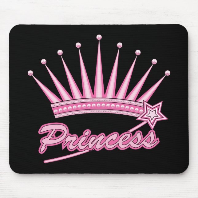 Rosa Princess Crown Mousepad (Vorne)