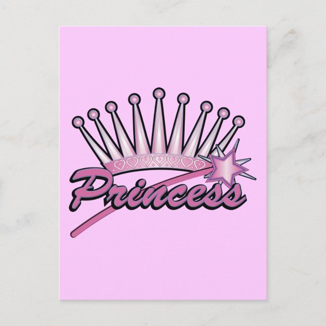 Rosa Princess Crown Postkarte (Vorderseite)
