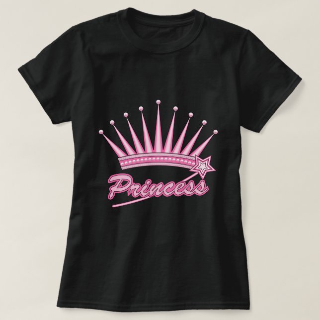 Rosa Princess Crown T-Shirt (Design vorne)