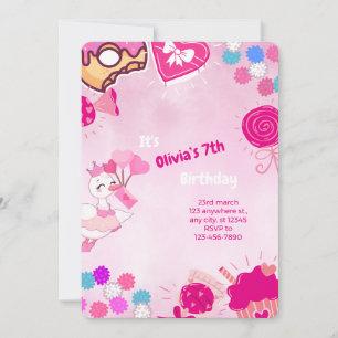 Rosa Princess Duck - Geburtstag individuell anpass Einladung