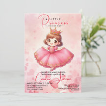 Rosa Princess Girl Birthday Einladung