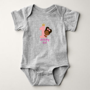 Rosa Prinzessin 1. Geburtstagsdesign Baby Strampler