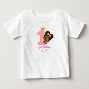 Rosa Prinzessin 1. Geburtstagsdesign Baby T-shirt
