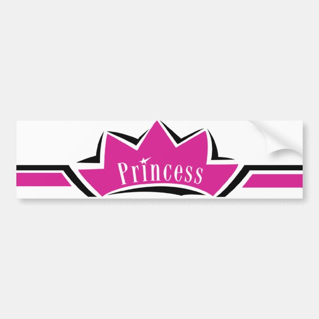 Rosa Prinzessin Autoaufkleber (Vorne)