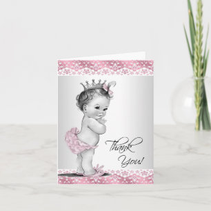 Rosa Prinzessin Baby Shower Dankeskarten Vintage Dankeskarte
