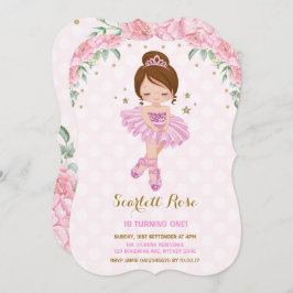 Rosa Prinzessin Ballerina Birthday Invite Tutu Par Einladung