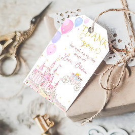 Rosa Prinzessin Burg Geburtstagsparty Geschenkanhänger