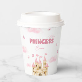 Rosa Prinzessin Burg Schmetterling Verzauberndes P Pappbecher