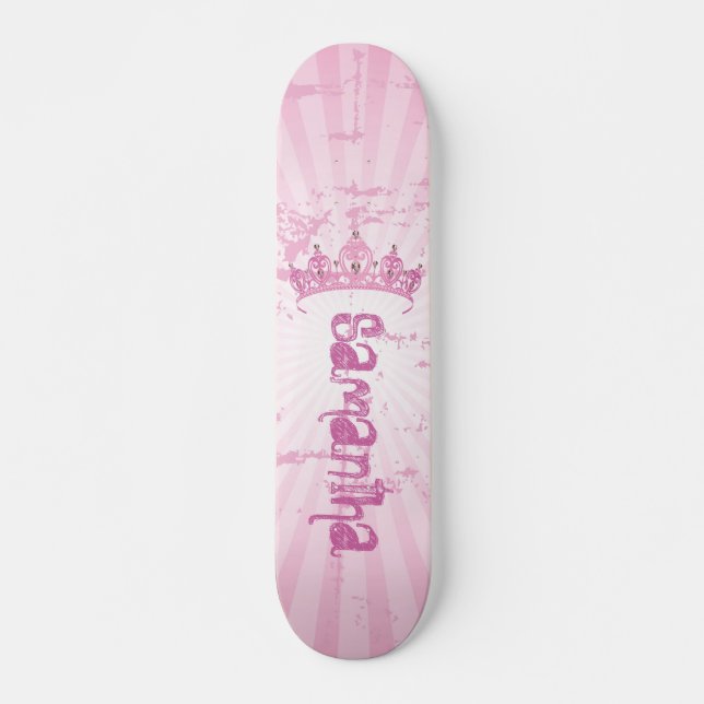 Rosa Prinzessin Crown Tiara Comp Skateboard (Vorne)