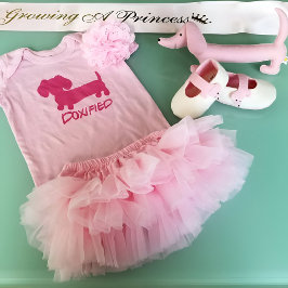 Rosa Prinzessin Dackel Doxified Baby One Piece Strampler