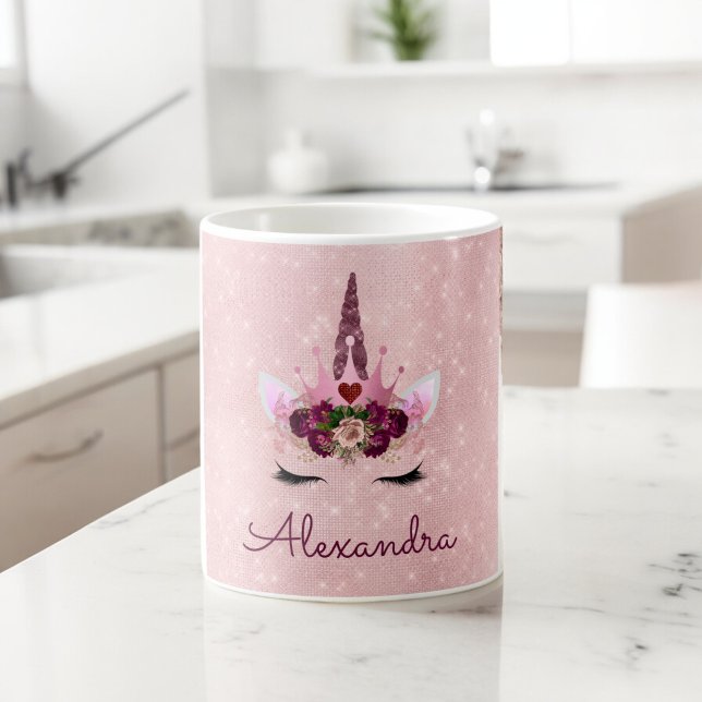 Rosa Prinzessin Einhorn Rose Gold Rosa Rosa Glitze Kaffeetasse (Von Creator hochgeladen)