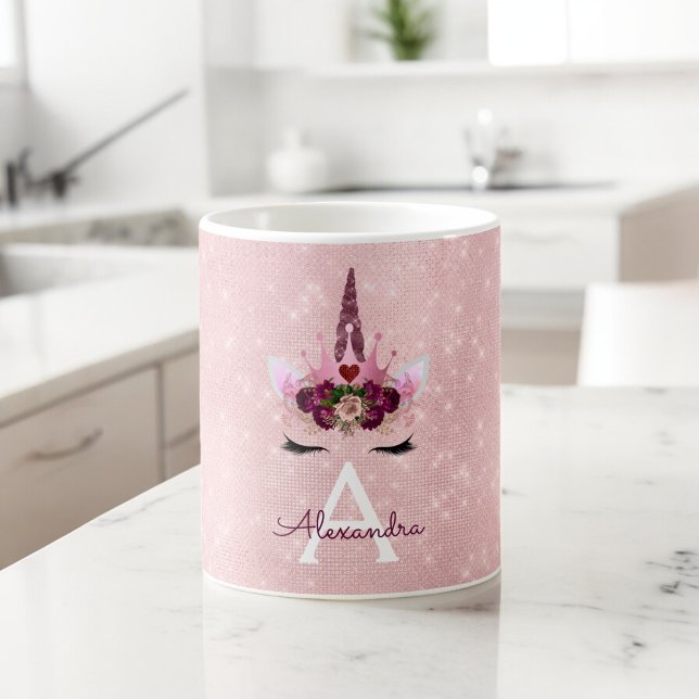 Rosa Prinzessin Einhorn Rose Gold Rosa Rosa Glitze Tasse (Von Creator hochgeladen)