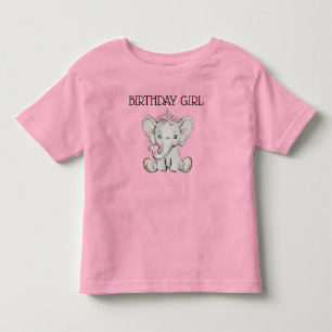 Rosa Prinzessin Elefant Geburtstagsmädchen  Kleinkind T-shirt