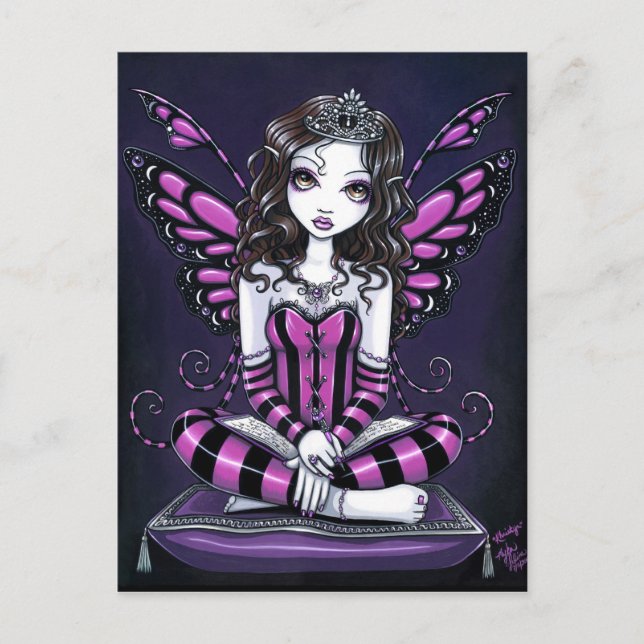 Rosa Prinzessin Fairy Art Postcard "Khristyn" Postkarte (Vorderseite)