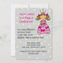 Rosa Prinzessin Geburtstagsparty Einladung