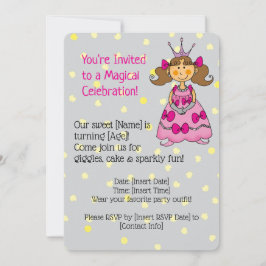 Rosa Prinzessin Geburtstagsparty Einladung