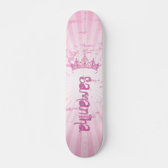 Rosa Prinzessin Krone Tiara Alte Schule Skateboard (Vorne)