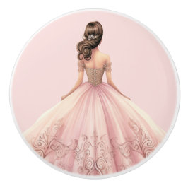 Rosa Prinzessin Mädchen Keramikknopf Keramikknauf