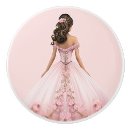 Rosa Prinzessin Mädchen Keramikknopf Keramikknauf