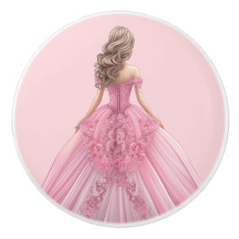 Rosa Prinzessin Mädchen Keramikknopf Keramikknauf