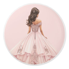 Rosa Prinzessin Mädchen Keramikknopf Keramikknauf
