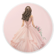 Rosa Prinzessin Mädchen Keramikknopf