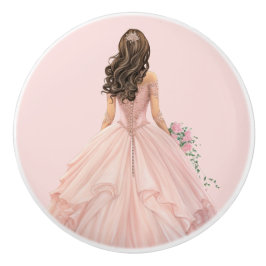 Rosa Prinzessin Mädchen Keramikknopf Keramikknauf