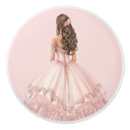 Rosa Prinzessin Mädchen Keramikknopf Keramikknauf
