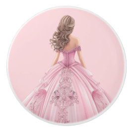 Rosa Prinzessin Mädchen Keramikknopf Keramikknauf