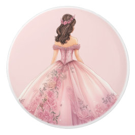 Rosa Prinzessin Mädchen Keramikknopf Keramikknauf