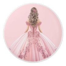 Rosa Prinzessin Mädchen Keramikknopf