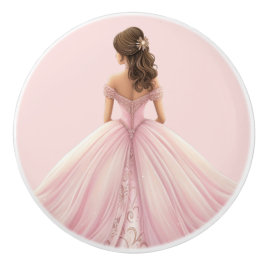 Rosa Prinzessin Mädchen Keramikknopf Keramikknauf