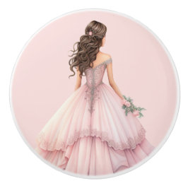 Rosa Prinzessin Mädchen Keramikknopf Keramikknauf