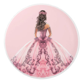 Rosa Prinzessin Mädchen Keramikknopf Keramikknauf