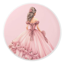Rosa Prinzessin Mädchen Keramikknopf Keramikknauf