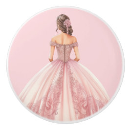 Rosa Prinzessin Mädchen Keramikknopf Keramikknauf