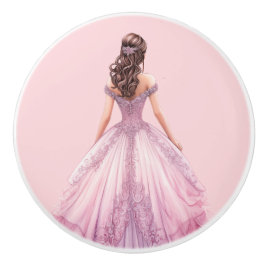 Rosa Prinzessin Mädchen Keramikknopf Keramikknauf