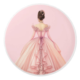 Rosa Prinzessin Mädchen Keramikknopf Keramikknauf