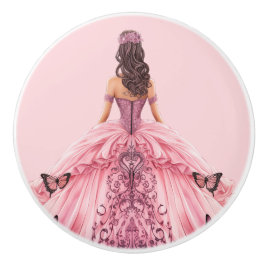 Rosa Prinzessin Mädchen Keramikknopf Keramikknauf