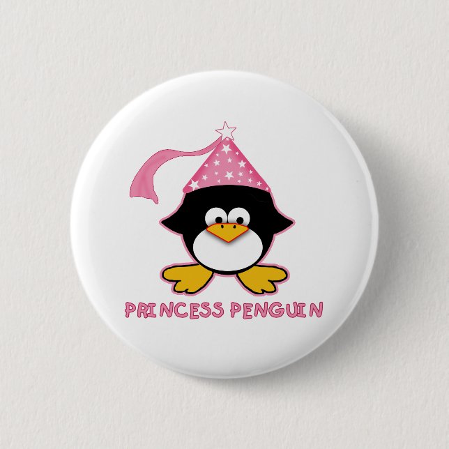 Rosa Prinzessin Penguin Button (Vorderseite)