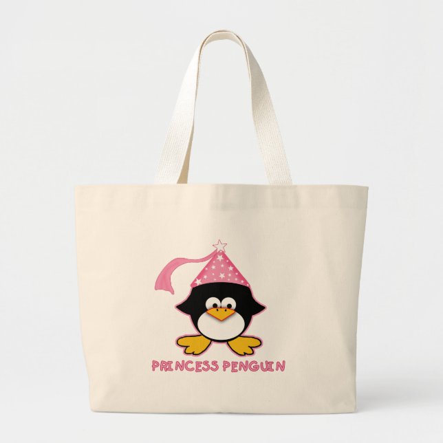 Rosa Prinzessin Penguin Jumbo Stoffbeutel (Vorne)