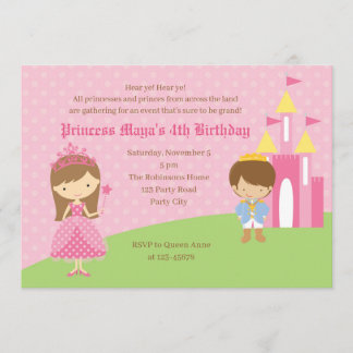 Rosa Prinzessin & Prince Einladung zum Geburtstag