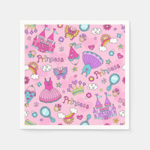 Rosa Prinzessin Standard-Cocktail-Papier-Serviette Serviette
