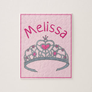 Rosa Prinzessin Tiara Crown Personalisiertes Kind Puzzle