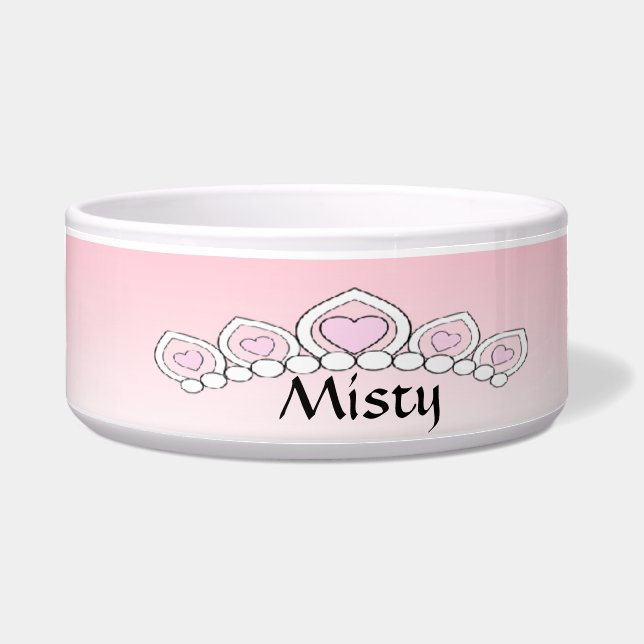 Rosa Prinzessin Tiara Dog Dish Napf (Vorderseite)