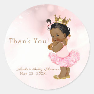 Rosa Prinzessin Vintage Dunkle Geschenke für Baby- Runder Aufkleber