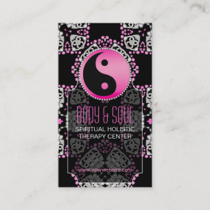 Rosa Prinzessin YinYang New Age Yoga Business Card Visitenkarte