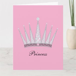 Rosa Prinzessinnen-Geburtstag-Tiara-Krone Karte