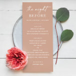 Rosa Probe Abendessen | Elegante Nacht vorher Menükarte<br><div class="desc">Set Sie den Ton für "The Night Before" mit diesem eleganten, rosafarbenen Probe Dinner Menü. Dieses Design mit einem sanften, pastellfarbenen, staubigen Hintergrund und einer sauberen, minimalistischen Gestaltung eignet sich perfekt für moderne Hochzeitsessen. Personalisieren Sie Ihre Abendkurse und Veranstaltungsdetails nach Ihren Wünschen. Eine einfache und stilvolle Wahl für den Abend...</div>